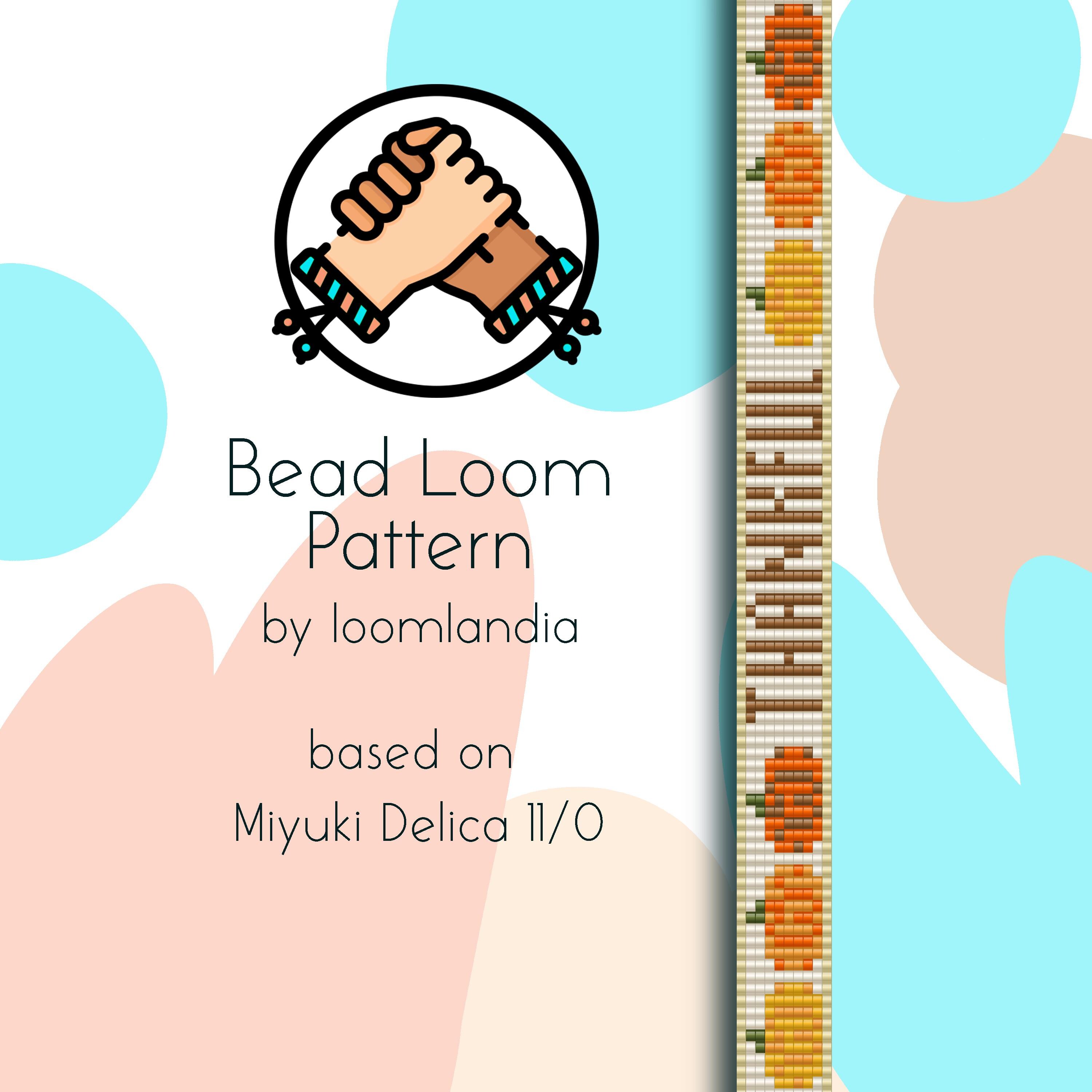 みゆき Thankful Pumpkin Bead Loom Bracelet Pattern - Bead Loom