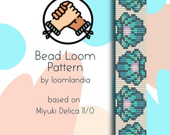 Mother of Pearl Sea Shell Bead Loom Bracelet Pattern - Bead loom pattern based on Miyuki Delica 11/0