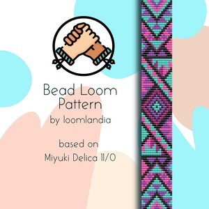Summer Fiesta Native Bead Loom Bracelet Pattern - Bead loom pattern based on Miyuki Delica 11/0