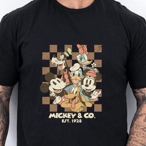 Vintage Mickey Checkered Shirt, Mickey And Friends Shirt, Disney Vacation T-Shirt, Disney World Family Matching Tee
