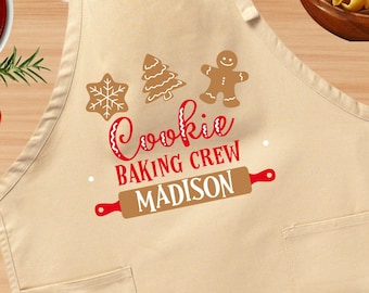 Custom Cookie Making Crew Apron, Christmas baking crew Apron, Christmas Apron, Xmas Apron, Cookie Apron, cookie apron, Christmas Gift