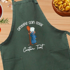 Ratatouille Family Apron, Ratatouille Anyone Can Cook Kitchen Mom Gifts, Chef Mouse Apron, Funny Chef Gift, Chef Mouse Couple Apron