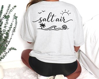 Salt Air & Good Days Shirt | Vintage Coastal Graphic Tee | Beach Lover T-Shirt | Ocean Sunset Tee | Nautical Summer Shirt