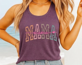 Mama Tank Top, Best Mom Tank Top, Retro Mama Tank Top, Mama Tank Top For Birthday Gift, Baby Shower Gift Mom Tank Top, Mother’s Day Tank Top
