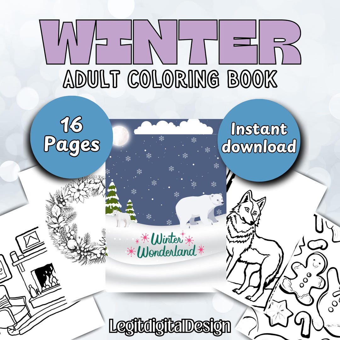 Winter Wonderland Adult Coloring Book L Winter Coloring Book L Adult ...