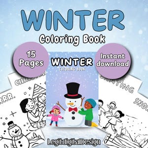 Winter Wonderland Kids Coloring Book l Winter Coloring Book l Kids Coloring Book l Winter Activity lWinter Coloring| Winter Busy Book