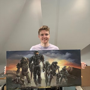 Pintura al óleo - Remeber Reach de Halo Reach - Pintura original - Grande