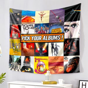 CUSTOM Album Collage Tapestry Music Wall Flag / Personalized Cover Art Music Banner / Custom Music Tapestry Canvas Dorm Music Poster Decor