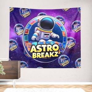 Banner con logo personalizzato Breaker Backdrop Tapestry Streaming / Banner personalizzato con carte sportive Breaking Backdrop