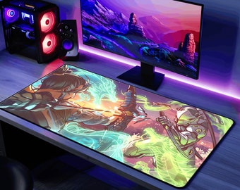 Genji Vs Hanzo Mouse Pad Overwatch Desk Mat Gaming Play Mat Office