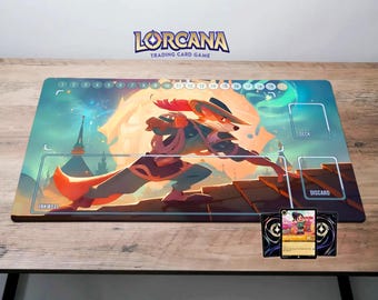 Lorcana Robin Hood Playmat TCG  / Disney Desk Mat Trading Card Game Sneaky Sleuth Mouse Pad Merch Gift