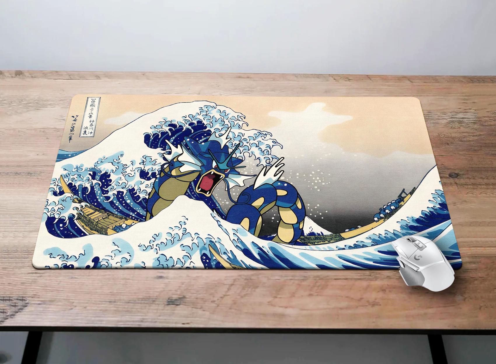 Gyrados Playmat Great Wave of Kanagawa Desk Mat Water Pokemon