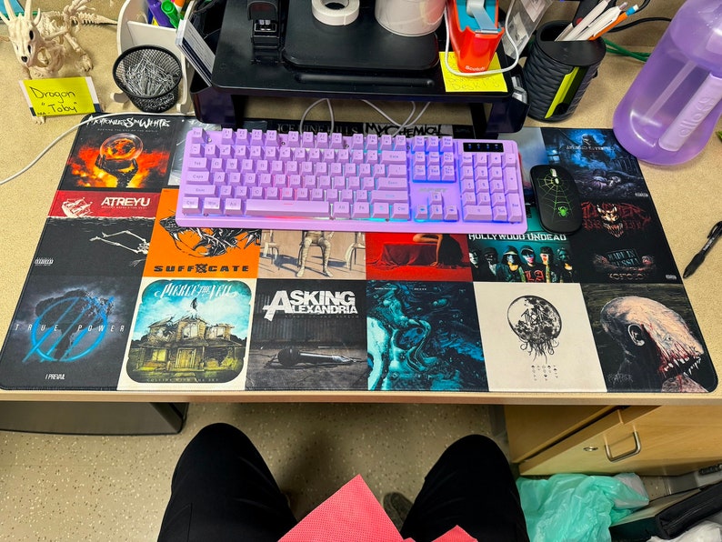Album Desk Mat Cover Art Mouse Pad / Music Cover Mouse Office Pad Play Mat Gift Gaming Desk Blotter Oversized desk mat kanye drake swift image 7