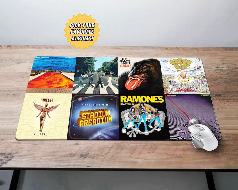 Album Desk Mat Cover Art Mouse Pad / Music Cover Mouse Office Pad Play Mat Gift Gaming Desk Blotter Oversized desk mat kanye drake swift 8 Albums