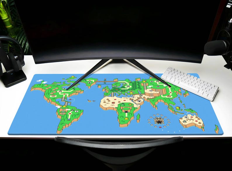 Super Mario Desk Mat Super Mario World Mouse Pad Play Mat Mario Luigi ...