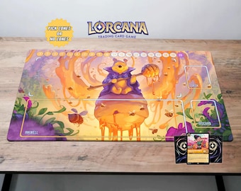 Lorcana Winnie the Pooh TCG Playmat Hunny Wizard / Trading Card Game Lorcana Desk Mat Disney Mouse Pad
