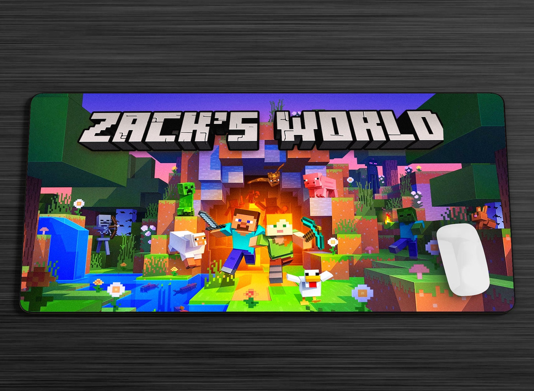 Custom Minecraft Mouse Pad Gaming Desk Mat Pixle Art Play Mat Desk Pad ...