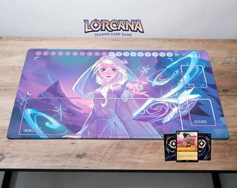 Lorcana Elsa TCG Playmat Elsa Spirit of the Winter / Trading Card Game Lorcana Desk Mat Disney Mouse Pad