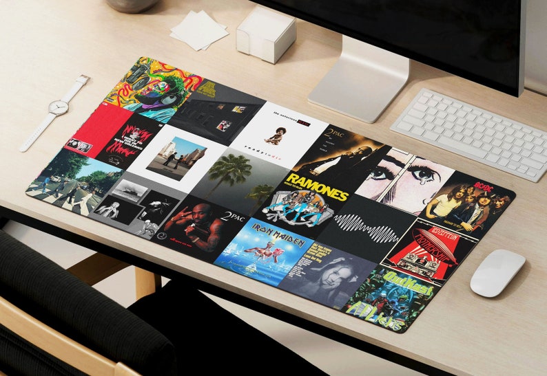 Album Desk Mat Cover Art Mouse Pad / Music Cover Mouse Office Pad Play Mat Gift Gaming Desk Blotter Oversized desk mat kanye drake swift 18 Albums