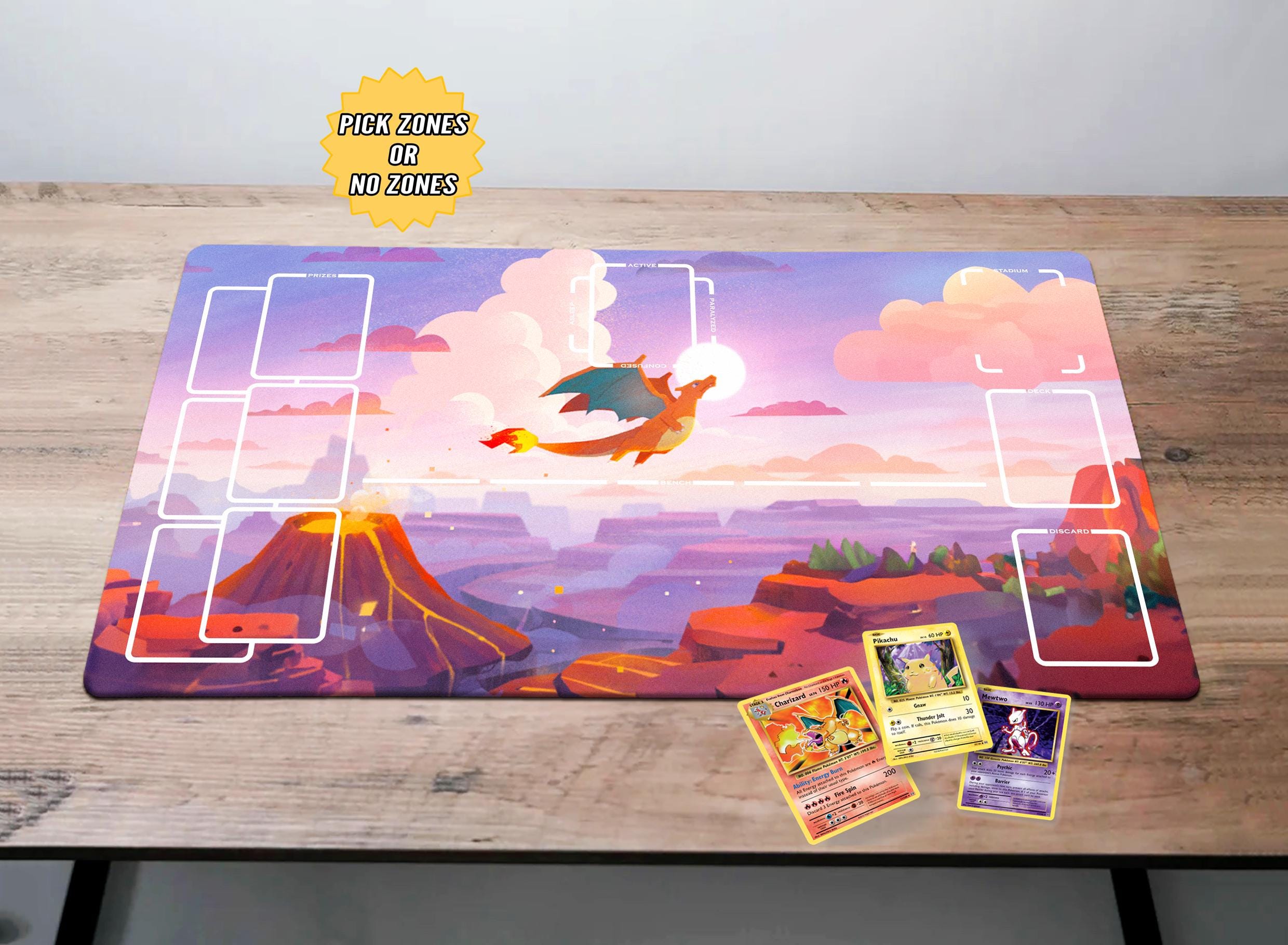 pokemon trading card game pocket mew Pokemon TCG Play Mat: Charizard – Titan Bear Gaming main image 1