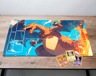 Charizard Playmat Pokemon Card Mat Pokemon TCG Mat / Trading Card Game Pad Gift Lorcana MTG Mat Gaming Desk Mat Pokemon Mouse Pad Card Mat