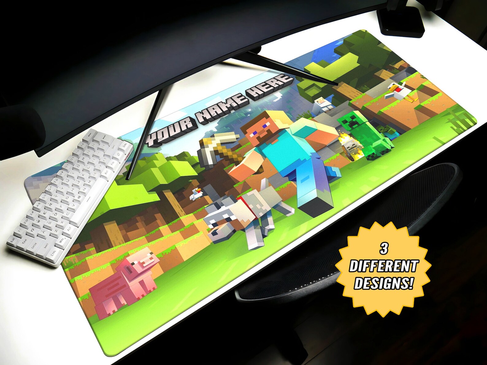 Custom Minecraft Mouse Pad Gaming Desk Mat Pixle Art Play Mat Desk Pad ...