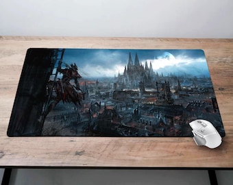Bloodborne Desk Mat Gaming Mouse Pad Father Gascoigne Playmat Astral Clocktower Micolash Eileen the Crow