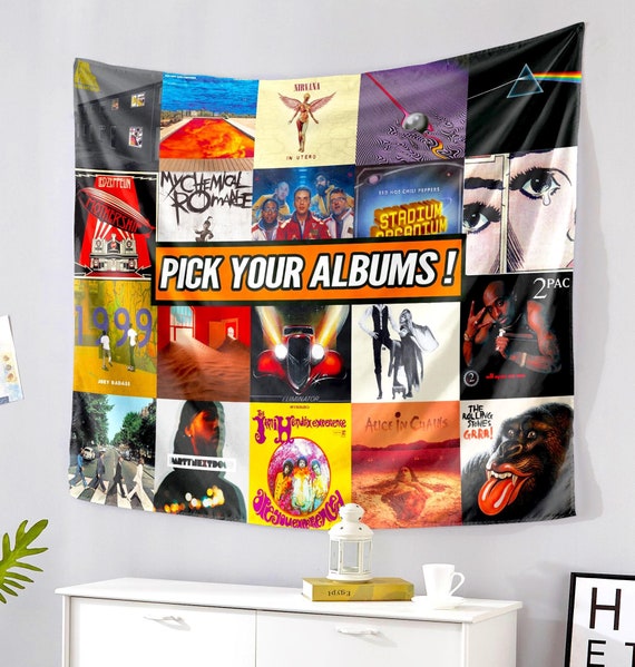 CUSTOM Album Collage Tapestry Music Wall Flag / Personalized Cover Art Music Banner / Custom Music Tapestry Canvas Dorm Music Poster Decor