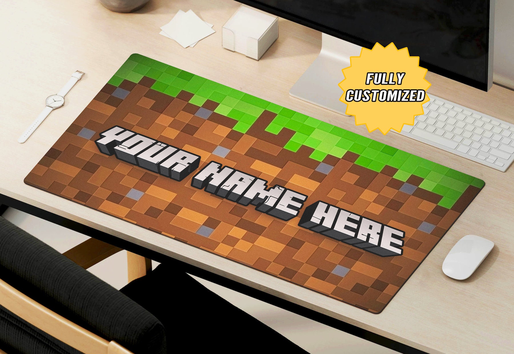 Custom Minecraft Mouse Pad Gaming Desk Mat Pixle Art Play Mat Desk Pad ...