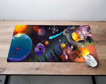 Outer Wilds Desk Mat XL Gaming Mouse Pad / Gift Custom Galaxy Video Gaming Play Mat SciFi Artwork merch