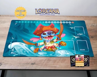 Lorcana Stitch Playmat TCG  / Disney Desk Mat Trading Card Game Lilo and Stitch Mouse Pad Gamepad Merch Gift
