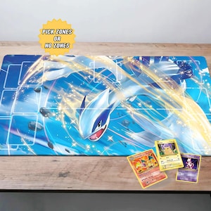 Tapis de jeu Lugia TCG, tapis de cartes Pokémon/carton de jeu de cartes à collectionner cadeau, tapis Lorcana MTG, tapis de bureau de jeu, tapis de souris Pokémon, tapis de cartes