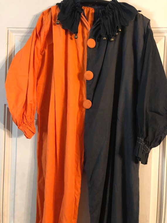 Antique Orange and Black Halloween clown Costume