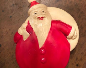Antique Vintage Celluloid Plastic Santa Claus rattle ornament