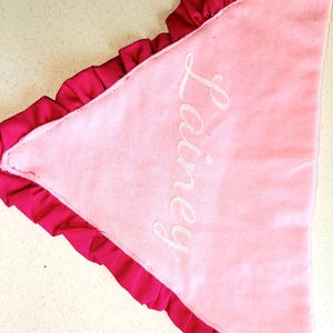 Pet Bandana-fits Over Collar with or without ruffle, personalized free