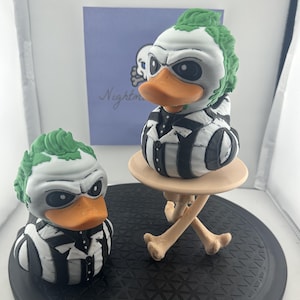 Duck Beetlejuice Figure | Unique Collectible | Tim Burton Inspired Decor | Halloween Gift & Home Accent | Limited Edition