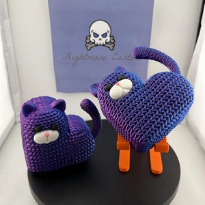 Knitted Heart Kitten Jewelry Box | Cute Gift Box for Cat Lovers | Handmade Decorative Storage