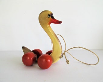 brio duck pull toy