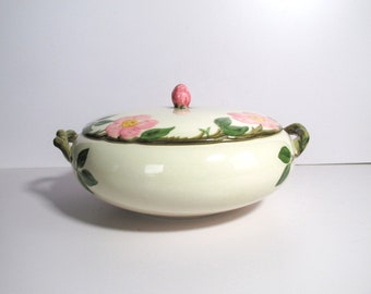 Franciscan Desert Rose Casserole Dish with Lid 1950's Back Stamp Made in California