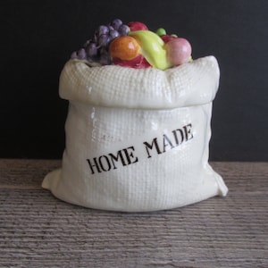 Vintage Lefton Jam Jar: Ceramic Fruit Lid, Japan 3906