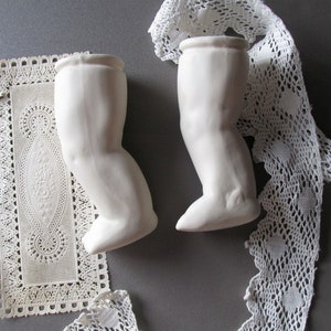 Bisque Doll Parts Assemblage Altered Art Vintage Doll Legs with Feet Pair Bisque Legs