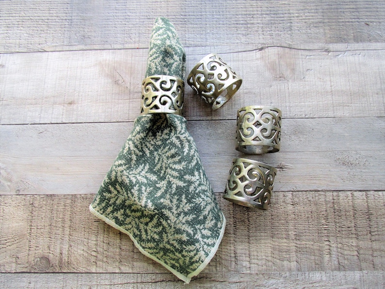 International Silver Napkin Rings Set of Four Table Decor Etsy