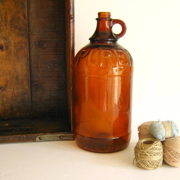 Purex Bleach Bottle Jug Amber Antique 1930s Autumn Home