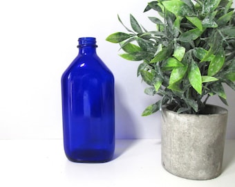 Cobalt Glass Bottles Apothecary Medicine Bottle Vintage Blue Bottle Cobalt Jar Phillips Milk of Magnesia Made is USA