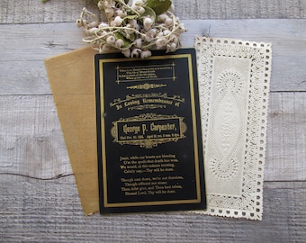 Antique Memorial Remembrance Card, Prayer Card, 1800's, Death Memorial Card, Cellophane Envelope