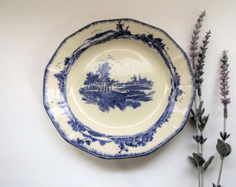 Royal Doulton Norfolk Blue and White Plate, Dutch Scene, Wall Plate, Antique, Salad Plate, Side Plate