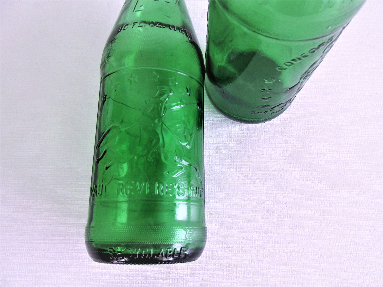 7up Green Glass Bottles Paul Revere Bicentennial Bottle Etsy