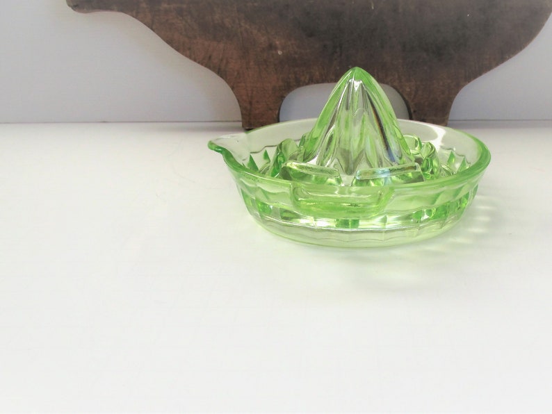 Green Uranium Glass Citrus Juicer Reamer Green Depression Etsy