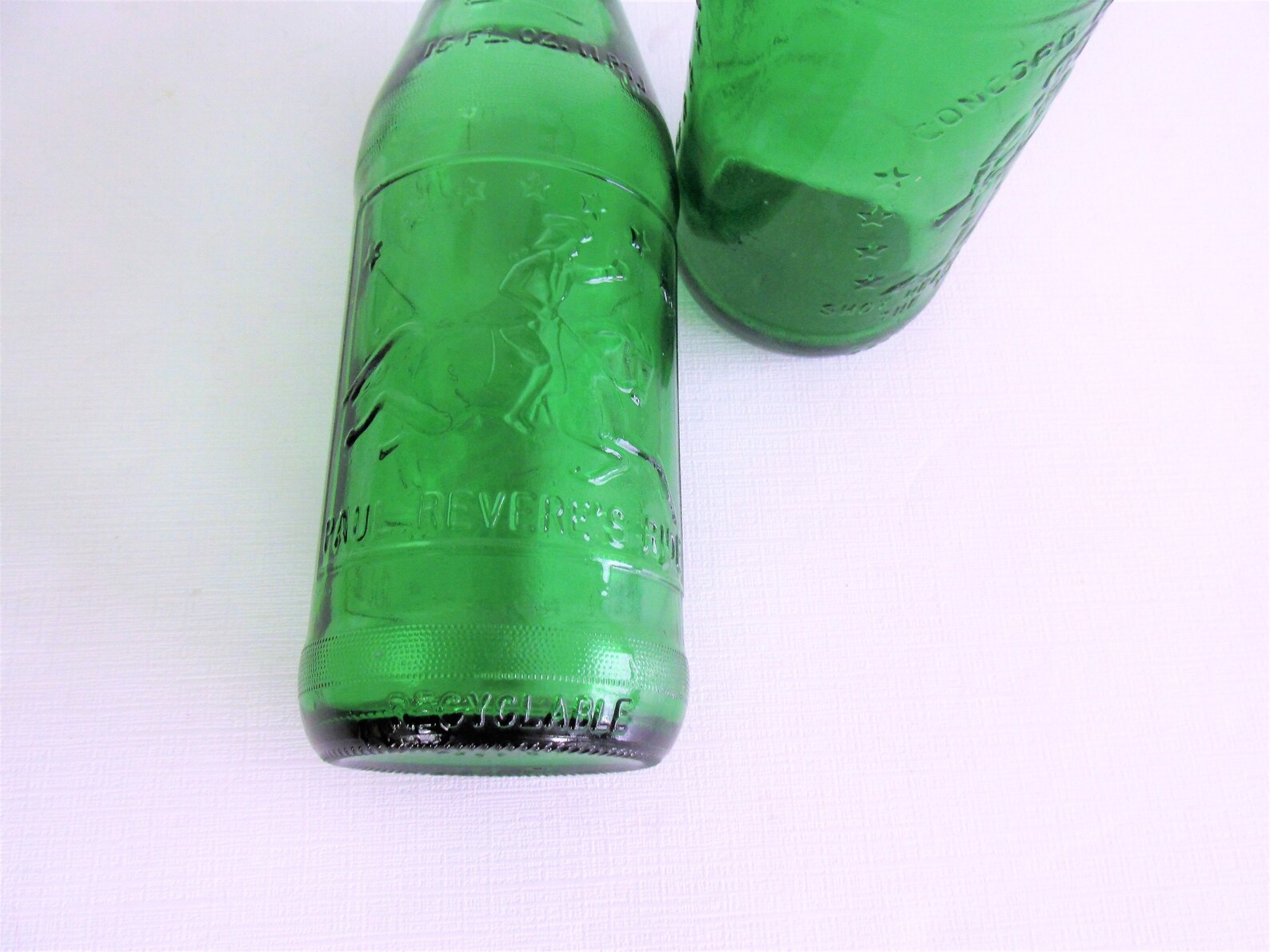 7up Green Glass Bottles Paul Revere Bicentennial Bottle Etsy