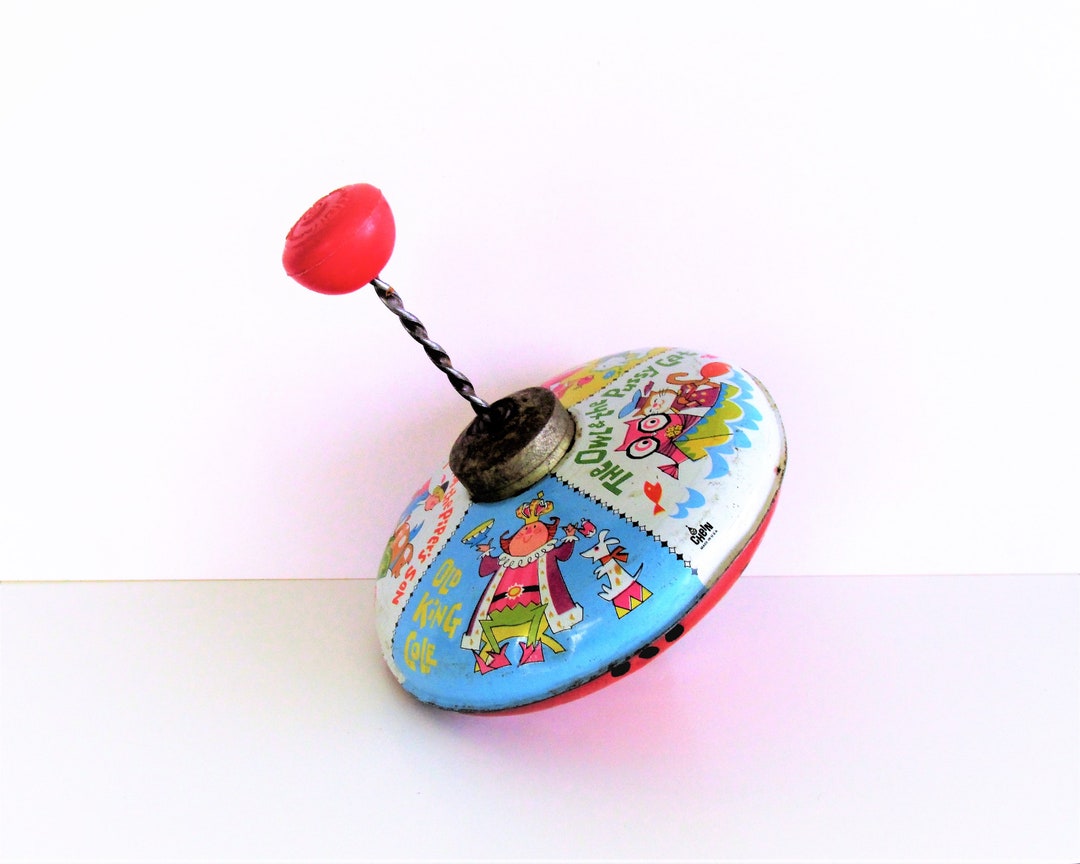 Tin Litho Metal Spinning Top Nursery Rhyme Theme J. Chein and Etsy